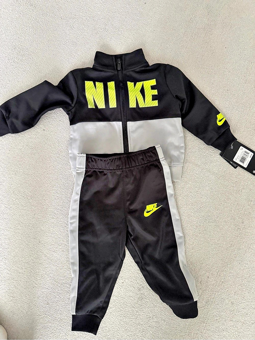 Nike Toddler Boys Color Block Tricot Track Jacket and Joggers Set Track 12 month